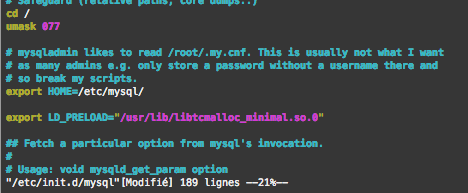 /etc/init.d/mysql modification /etc/init.d/mysql modification